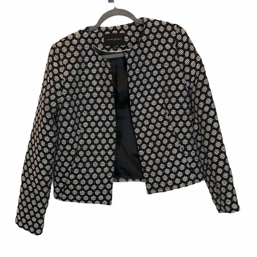 Banana Republic Black and White Patterned Blazer